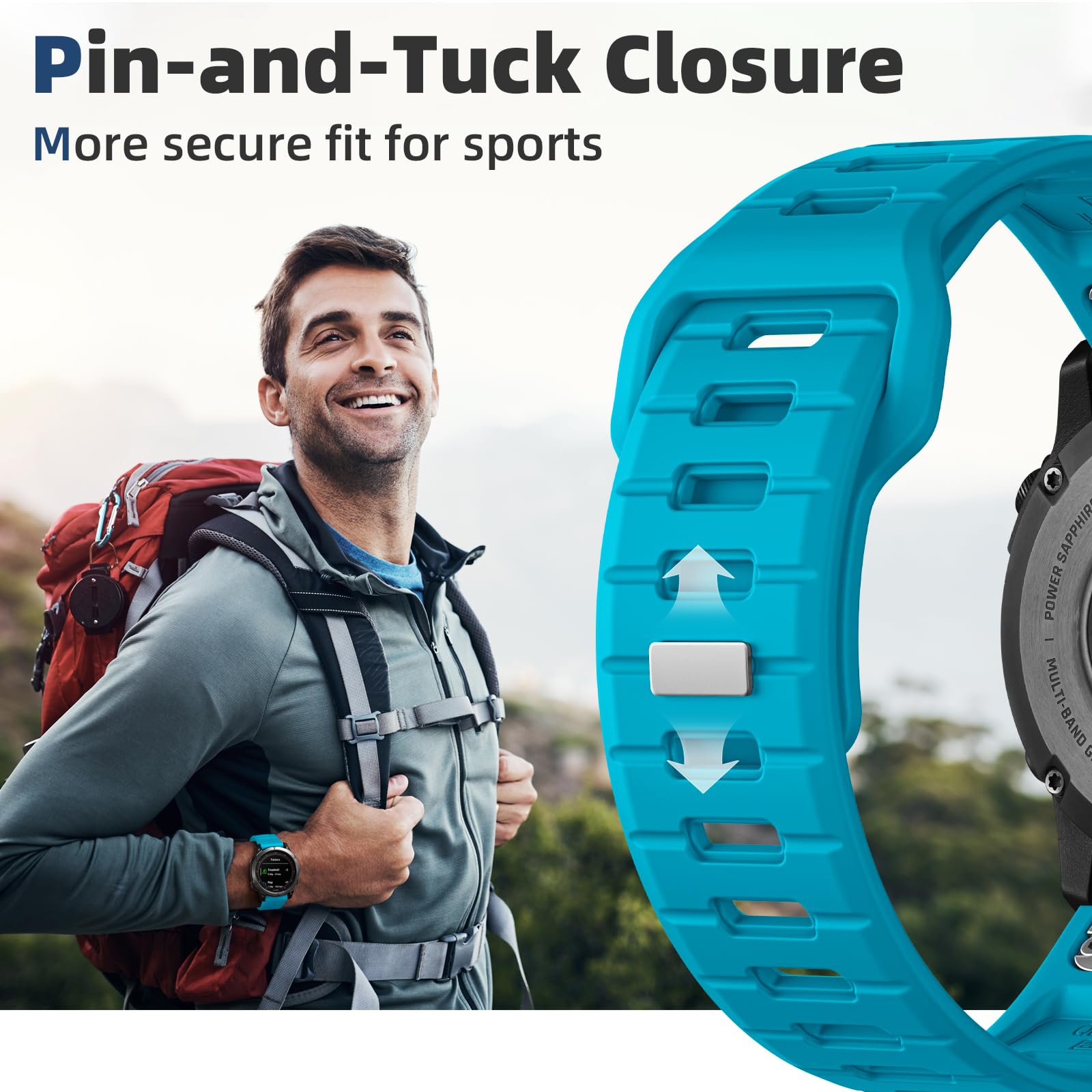 Negatta Silicone Watch Strap, Compatible With Garmin Fenix 7X/7/Fenix 6X/5X Plus/5X/3/3 HR, Epix Pro, Instinct 2X Solar - Image 4