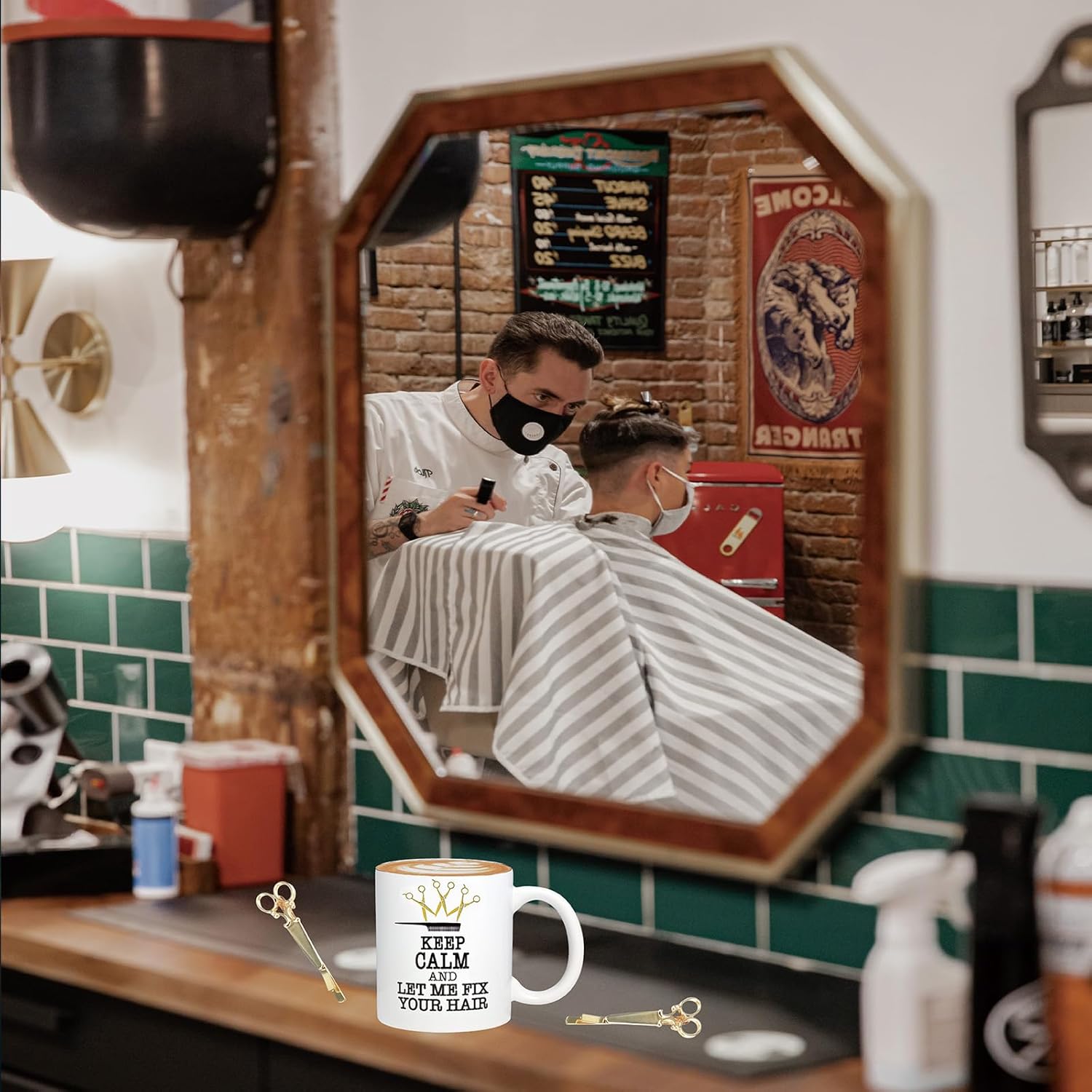 Hairstylist Coffee Mug 11oz Ceramic, Golden Scissor Hair Clips, Hairdresser Graduation Gifts, Gift for Hair Stylist Women, Female Barber Gift, Cosmetology Gifts for Students, Hairstylist Gift Ideas - Image 7