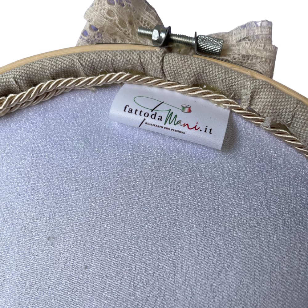 Generico - Porta Fedi in Telaio con ricamo personalizzato - Porta Fedi Nuziali - 18 cm (Ulivo)