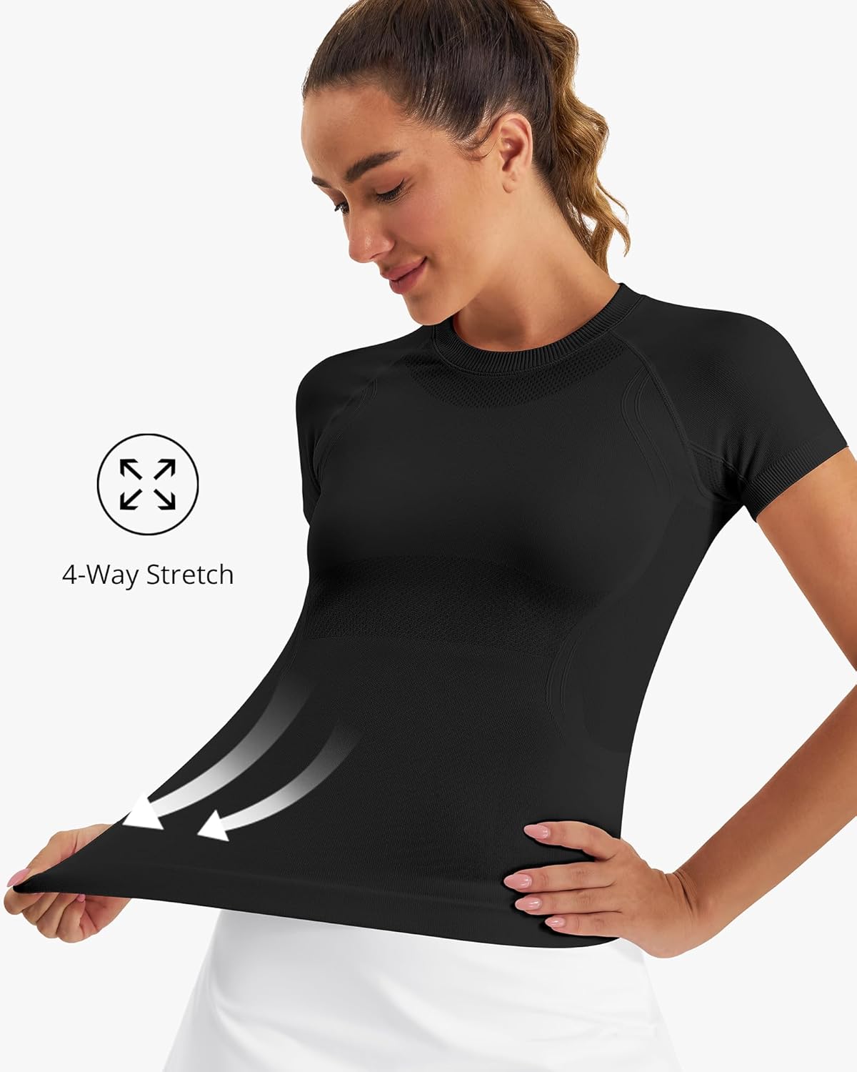 Stelle Women Workout Tops Short Sleeve Seamless Athletic Shirts Yoga Gym Sports Breathable Tees - Image 5