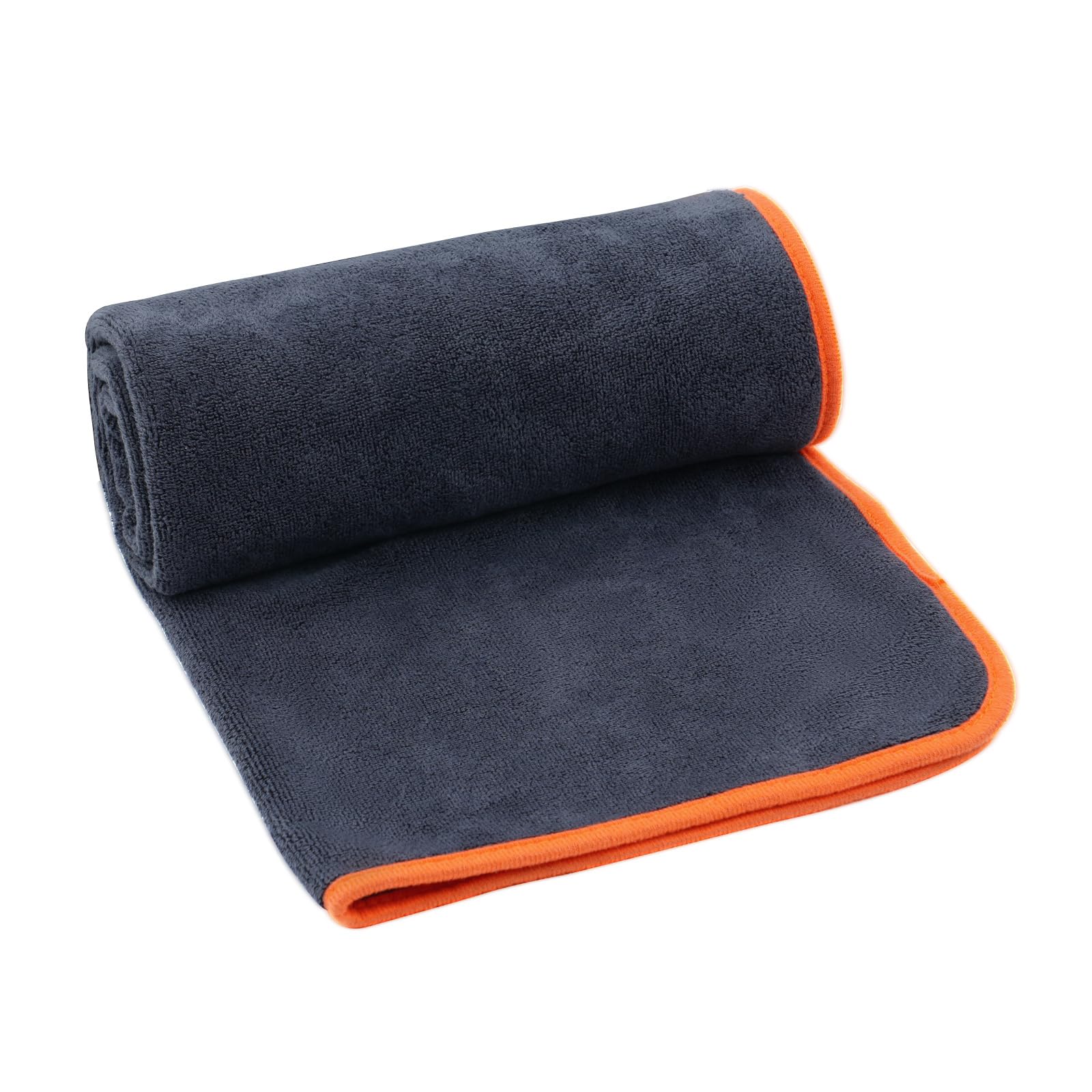 JRHSLCXLT Microfibre Sports Towel Fast Drying & Absorbent Gym Towel Men Workout Sweat Towels for Gym Fitness,Yoga, Camping Black Towels (Dark Gray & Orange, 1PCS-40x80cm)