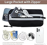 Vista 3 de Brazalete para teléfono para correr, bandas para iPhone para ejercicio, bandas de brazo para correr para teléfono celular, monedero para teléfono