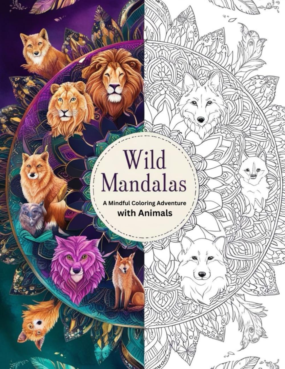 Wild Mandalas: A Mindful Coloring Adventure with Animals