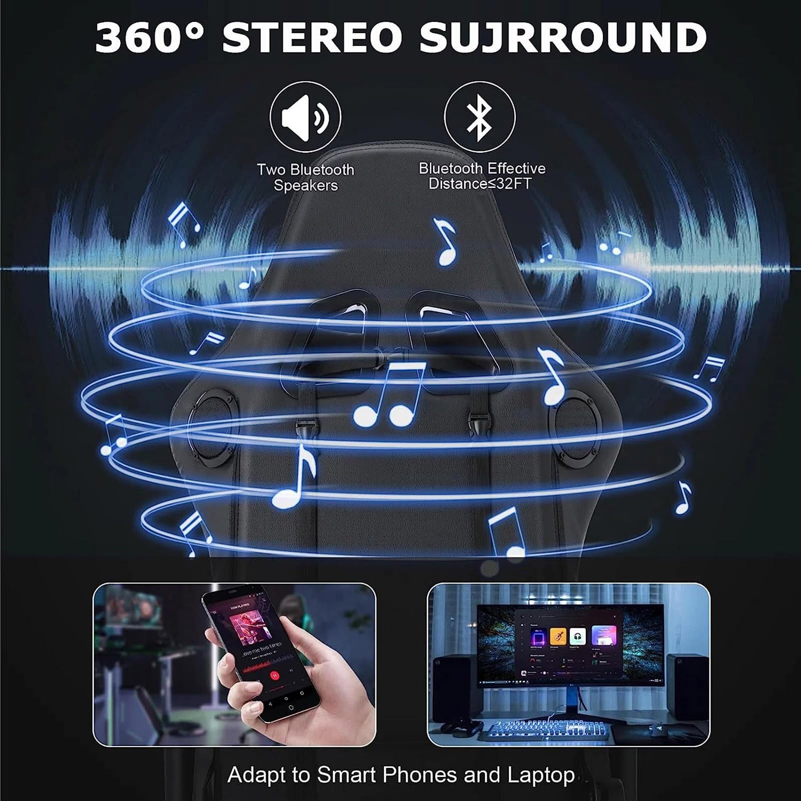Sedia da Gaming ergonomica con Altoparlanti integrati, Funzione Massaggio e poggiapiedi Regolabile per Un Comfort ottimale Anche Durante sessioni di Gioco prolungate.