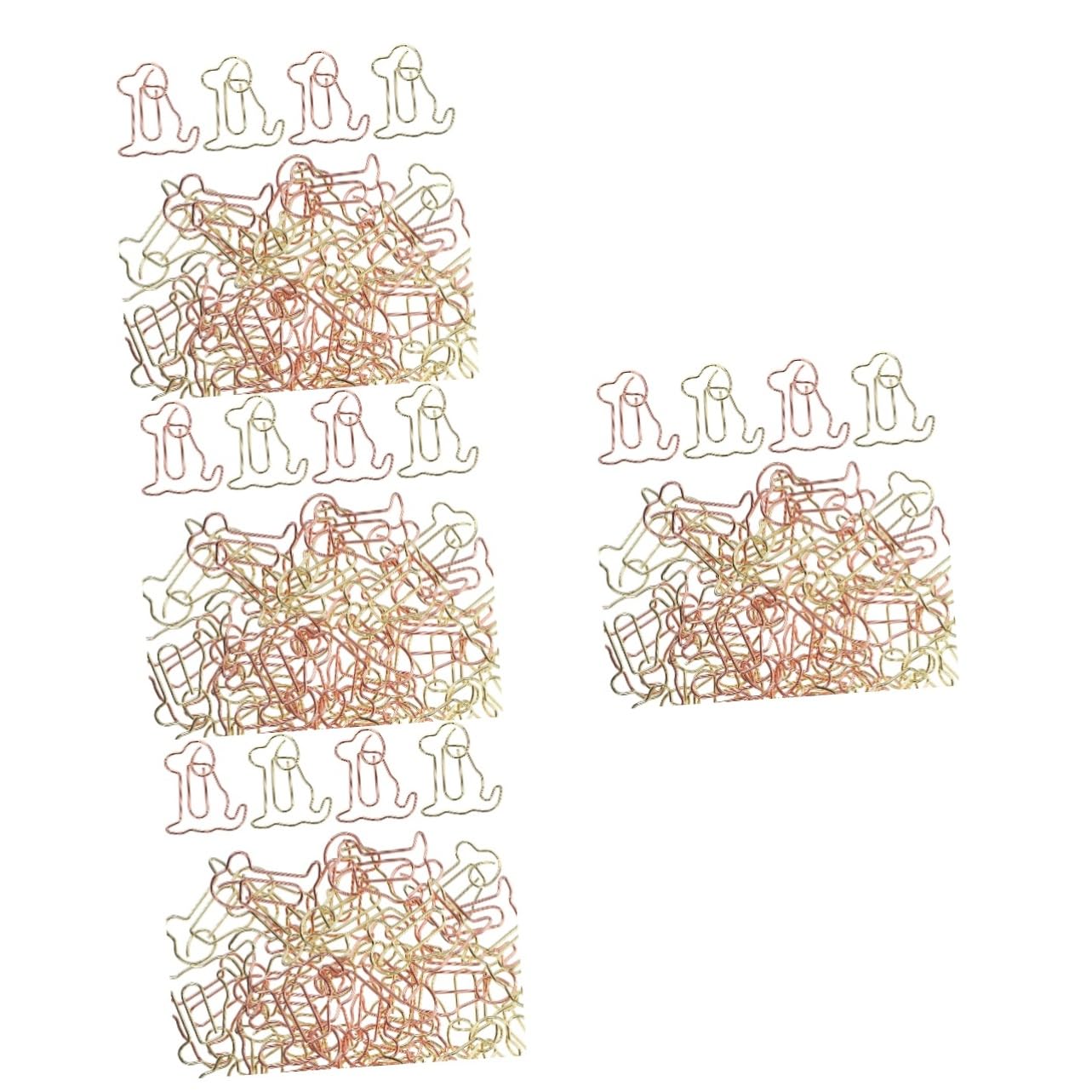 NUOBESTY 200stücke Dekorative Papierklammern Hundedesign Praktische Und Stilvolle Büroklammern Für Schule Büro Und Zuhause Buntes Mit Kleinen Hunden Roségold