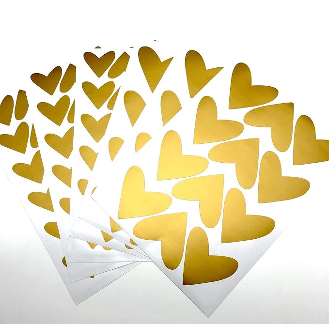 126 Piezas Vinilos Corazón Dorado Mate para Pared miniatura 8