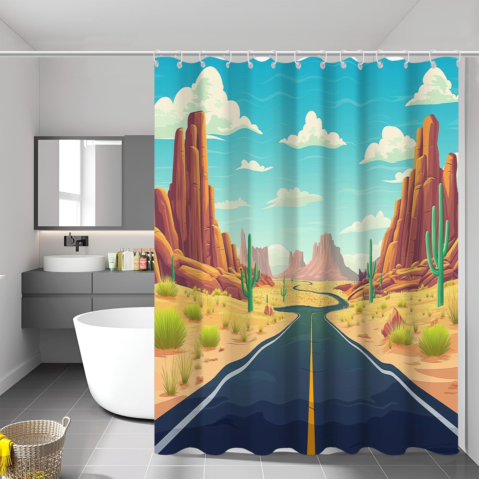 Rideau de douche séchage rapide en tissu lavable anti-moisissure