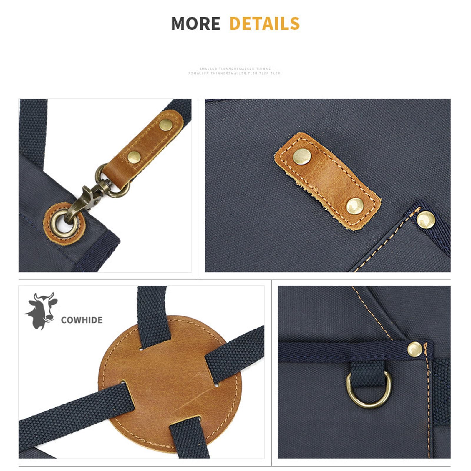 Tela Grembiuli,Lavoro Grembiuli per Uomini Donne,Regolabile Cuoco Grembiuli con 3 Tasche,Grembiule per Cottura Pittura,Impermeabile Grembiule da Giardinaggio,con Cinturino Posteriore
