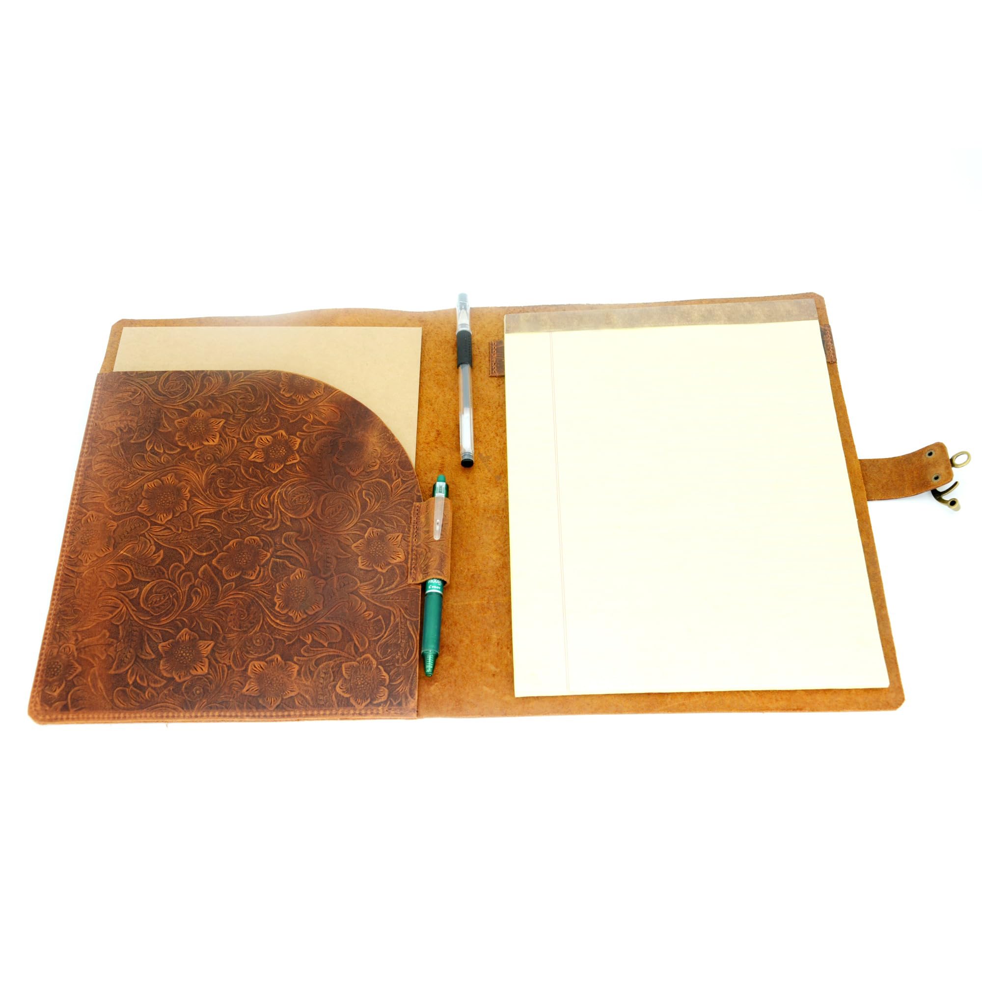 JJNUSA Leder-Schreibblock für juristische Blöcke 8,5 x 11, A4 Dokumentenmappe Legal Pad Schreiben Brief Notizblock Organizer, Leder Portfolio für Tops
