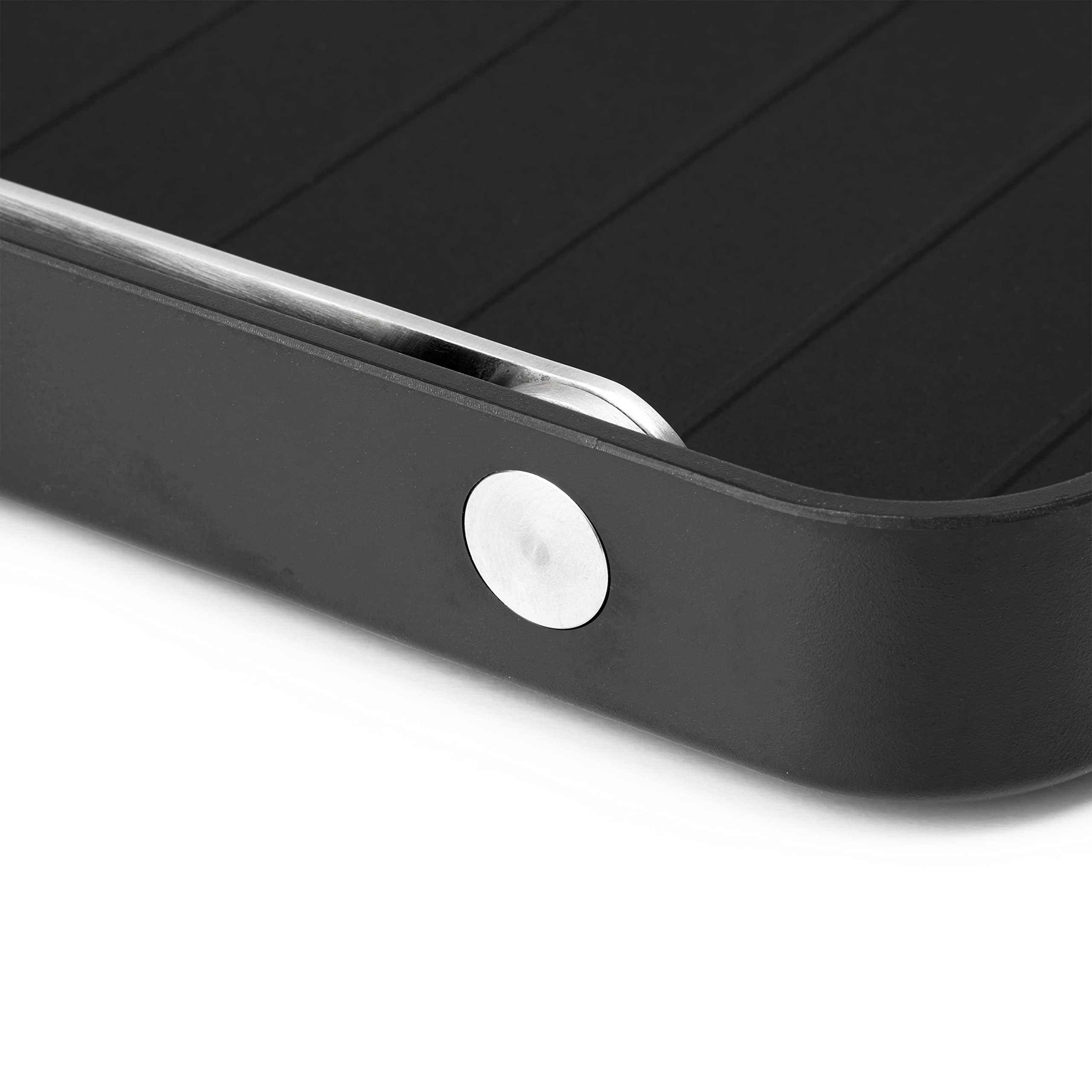 Stelton Serviertablett Take Away - Minimalistisches Tablett mit klappbarem Griff, rutschfester Gummifläche - ABS-Kunststoff & Edelstahl - Einhändige Servierplatte für Getränke, Frühstück