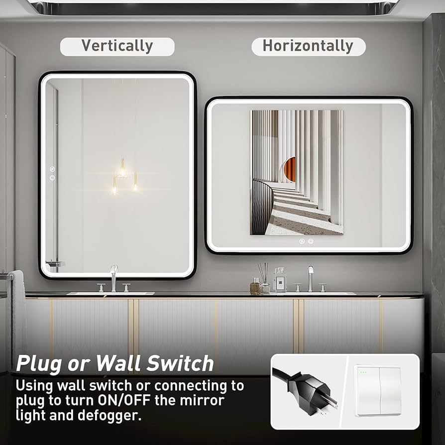 BRUNT AWAY ブラック　type-2 Mサイズ Amazon.com: JISOSO Black Bathroom Mirror 40X36 Inch, Black