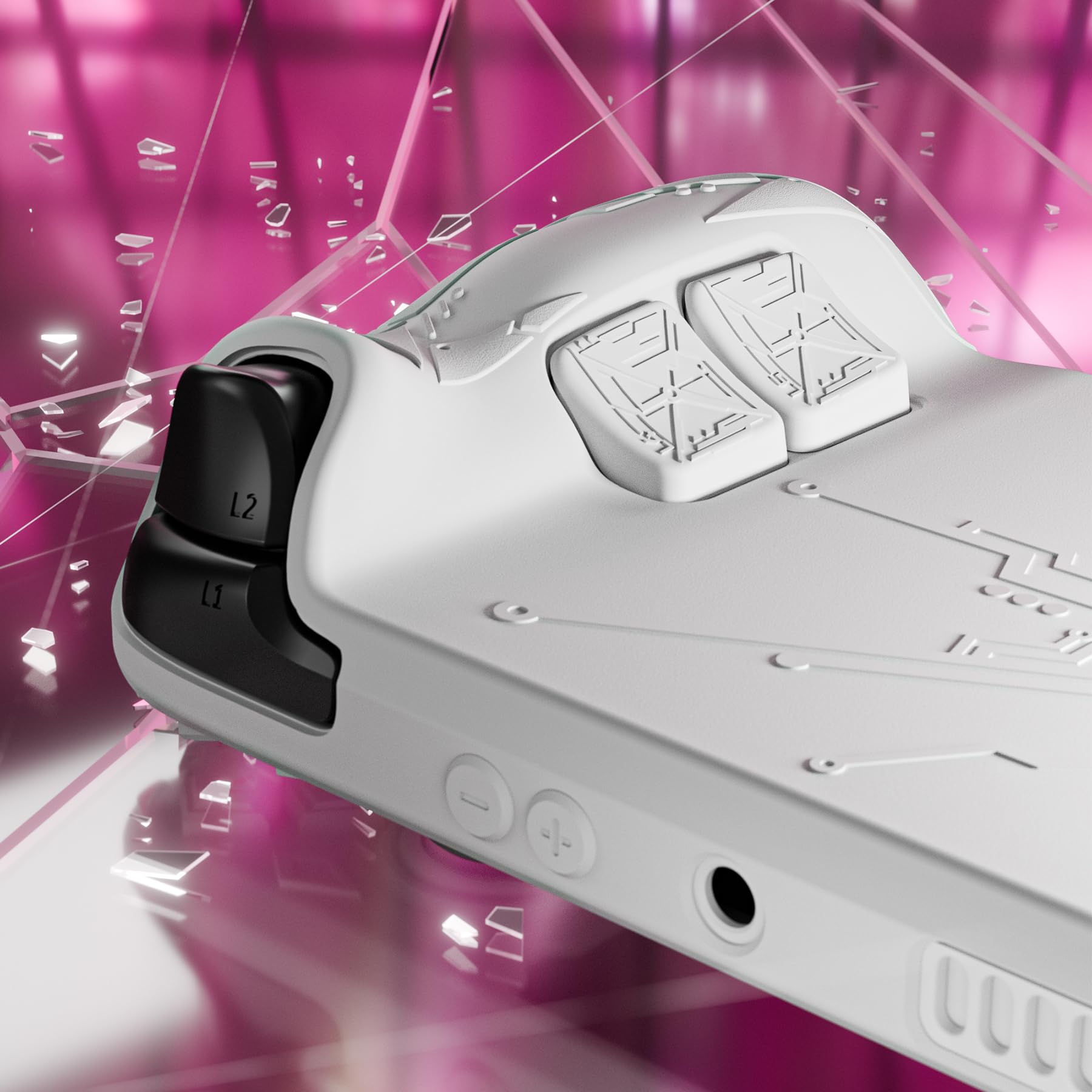 playvital Cover Skin per Steam Deck OLED/LCD, Custodia Silicone Grip Antiscivolo&Copri Levette Analogiche&Tasti Posteriori&Adesivi, Accessori per Steam Deck, Cyber Spider-Bianco