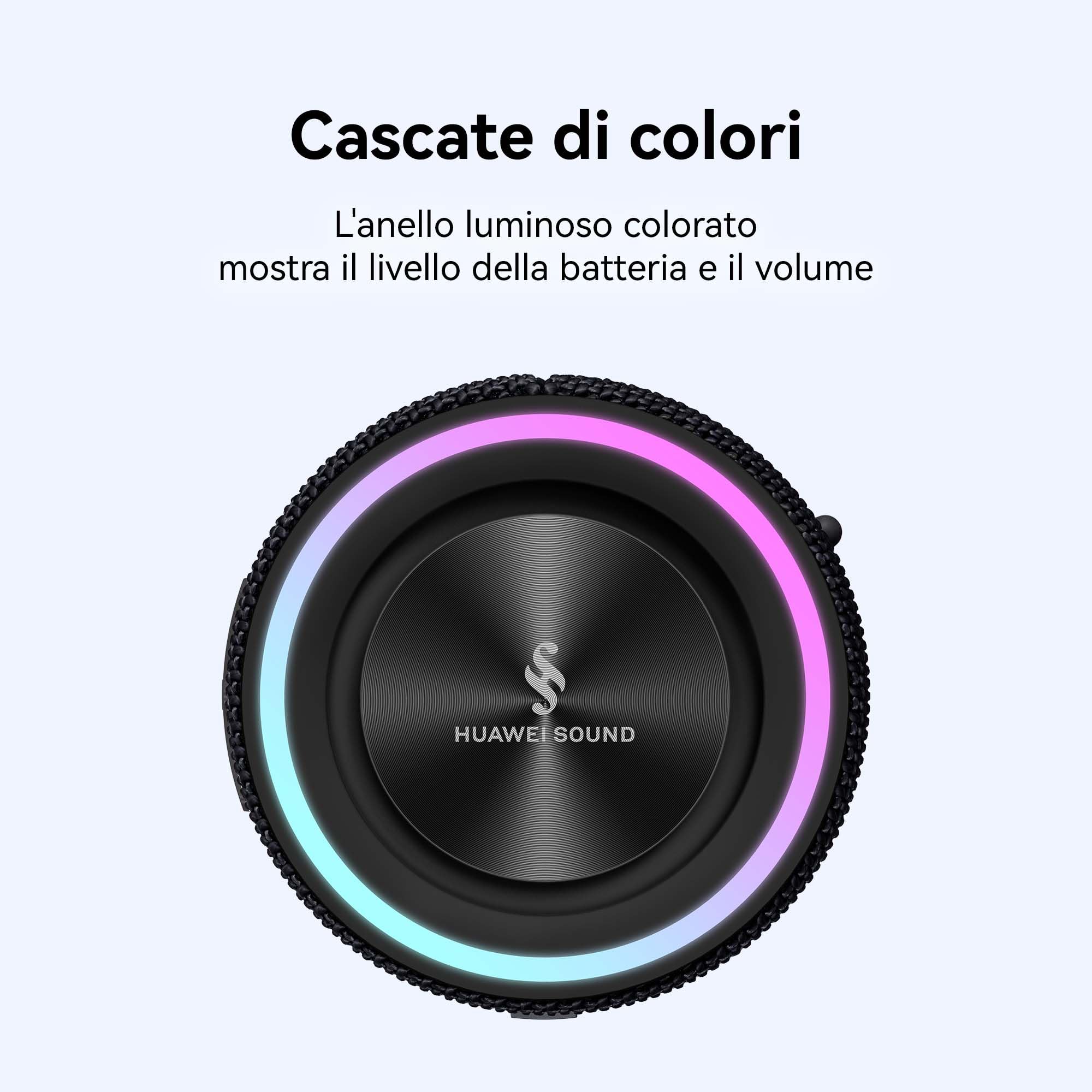 HUAWEI Sound Joy 2, Altoparlante portatile Bluetooth, Sistema SOUND a quattro unità, 26 ore di riproduzione, Resistente a polvere e acqua IP67, Funzione Scuoti per lo stereo