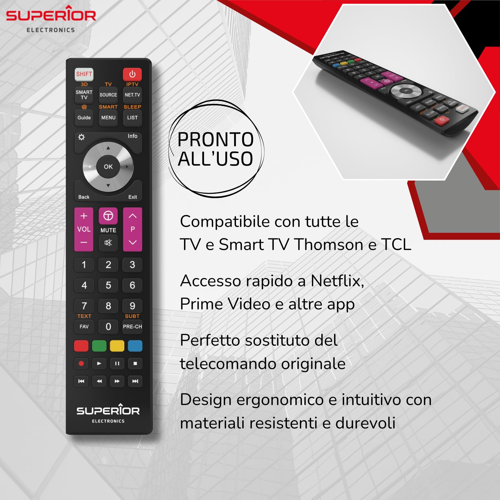 SimplyAll Telecomando Sostitutivo Per Thomson MB3003 - Plug & Play, Nessuna Programmazione - 6