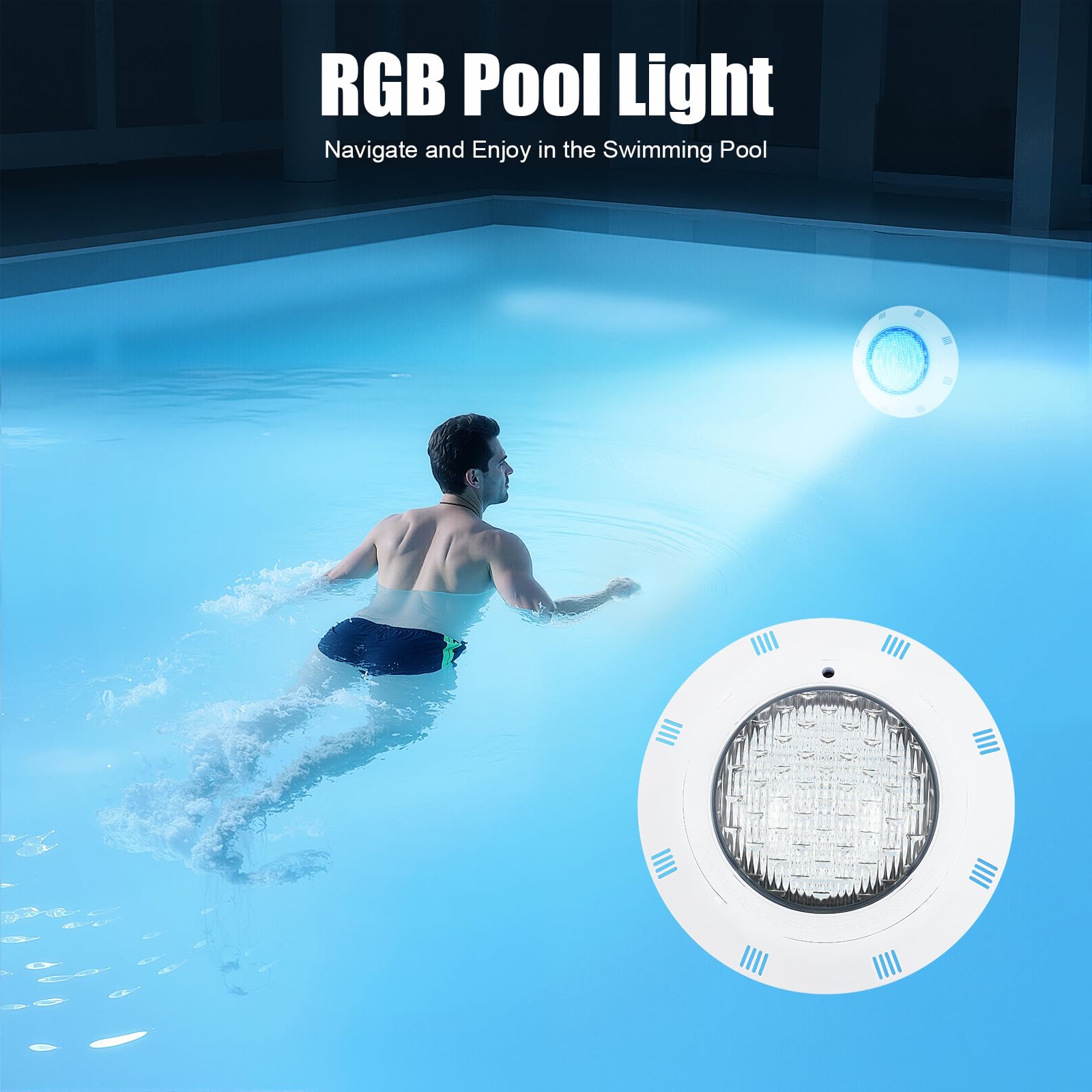Illuminazione per piscina, luce LED subacquea per piscina RGB con telecomando, IP68, impermeabile, dimmerabile, luce subacquea per piscine, parchi acquatici e piscina