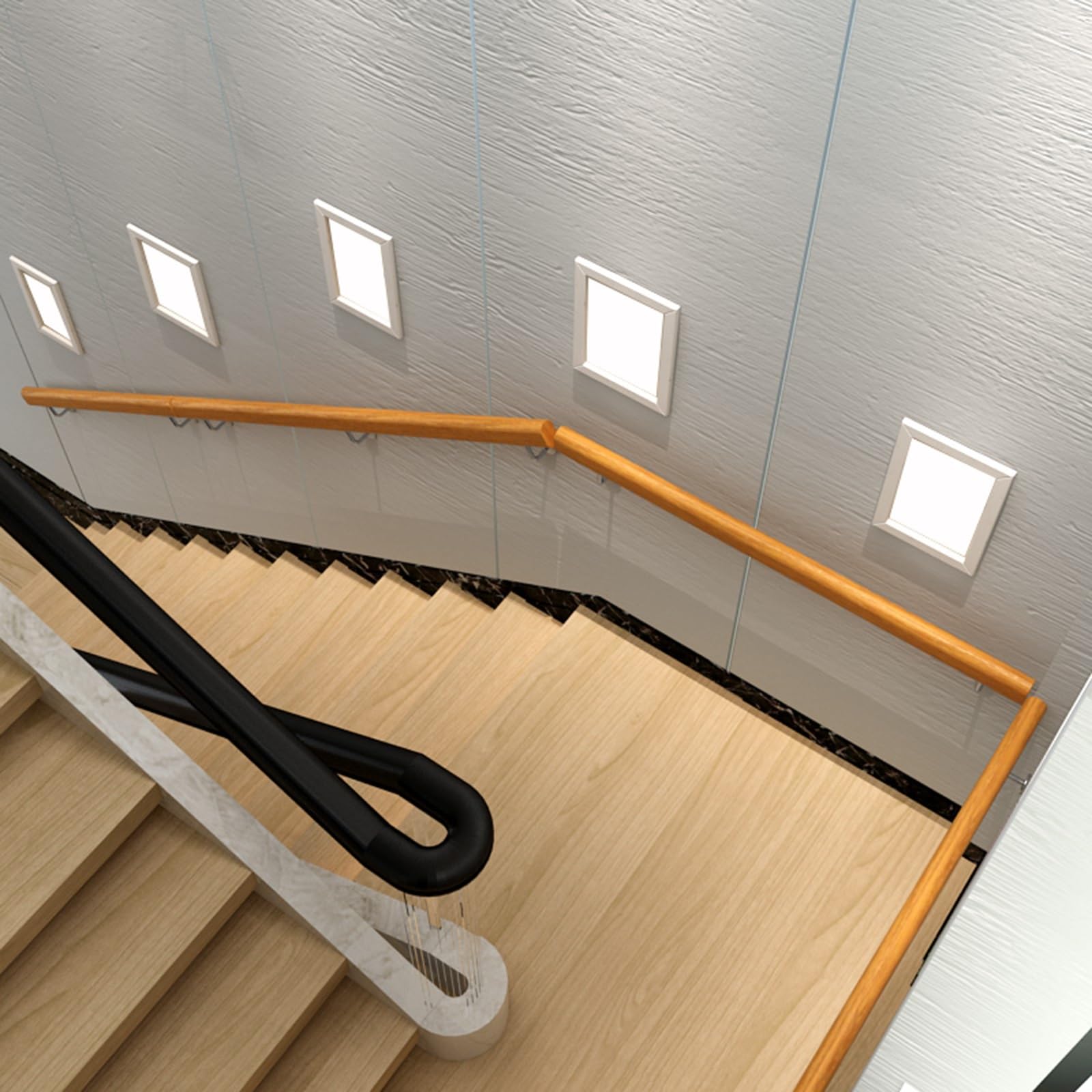Klettergerüst aus Holz mit Metallgeländer – Indoor/Outdoor Rutsche mit Sicherheitsgriff für Kinder/Kleinkinder (80 cm) – und lustiges Spielgerät