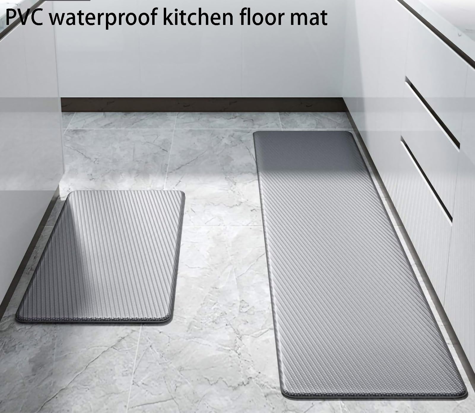 Colchones de gimnasio para pisos pesados Alfombra suave antifatiga acolchada for escritorio, ergonómica, antideslizante, cómoda alfombra de cocina, impermeable for el hogar, garaje y oficina(Grey,44x1