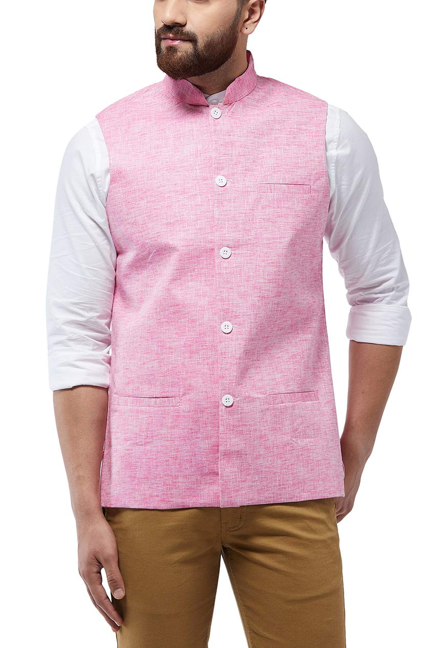 sojanya (Since 1958 Men's Cotton Linen Blend Waist Coat-picture-33