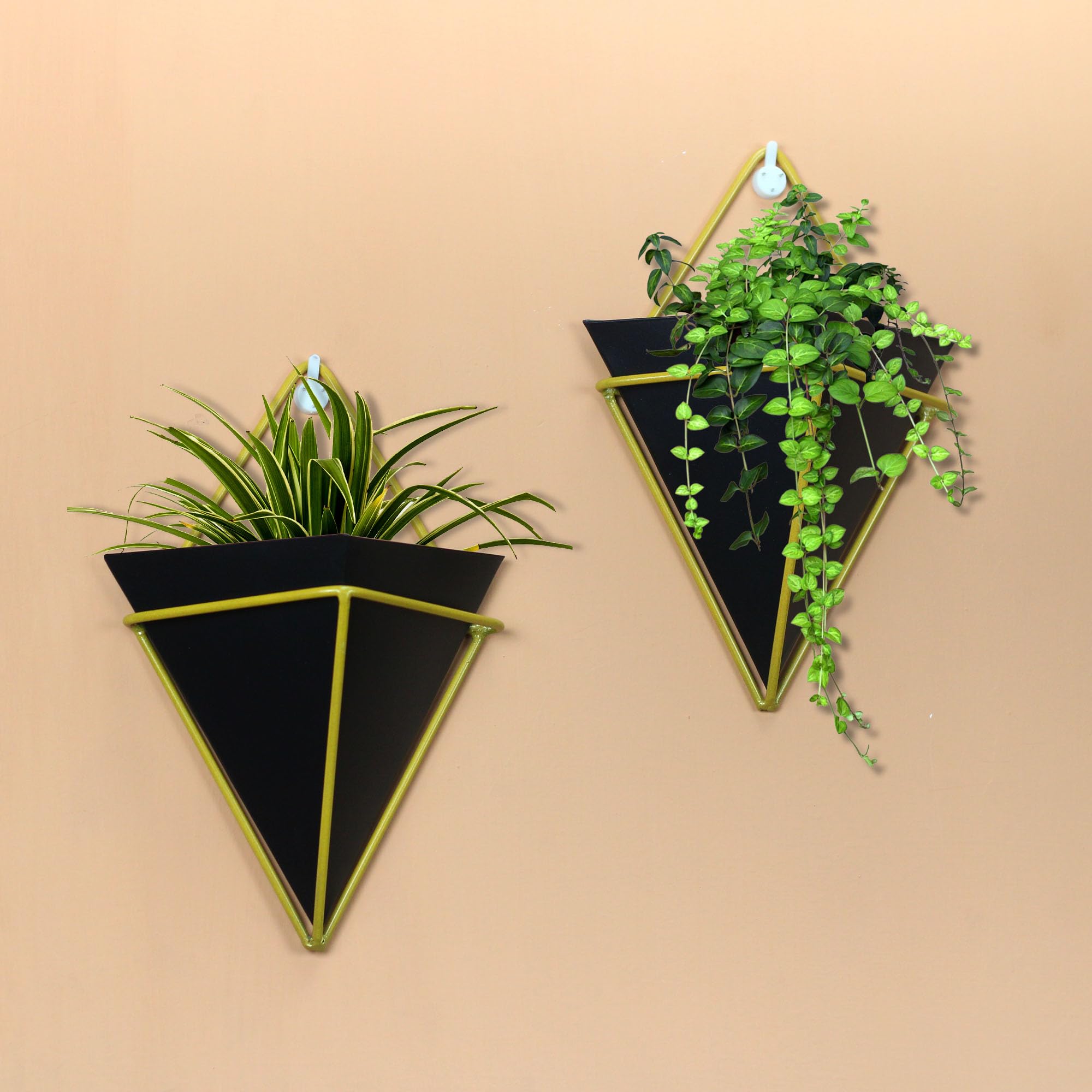 Urban Plant Wall Vessel Small Metal Hanging Pot | Wall Hanging Planter for Indoor & Patio | Home Decor Items (Pack of 2) (Black) (B0BK4V7WXY) Amazon Price History, Amazon Price Tracker