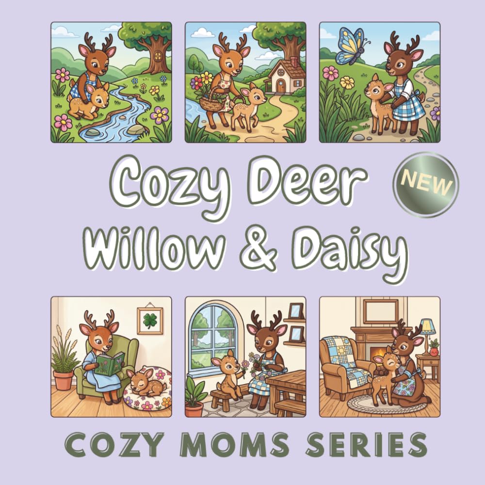 COZY DEER — Willow & Daisy: A Bold & Easy Coloring Book of 50 Cozy Deer Family Moments for the Whole Family to Enjoy Together (Cozy Moms Series)