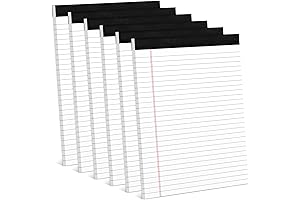 Lined Tablets 8.5 x 11 White, Six Pack for Office Supplies
