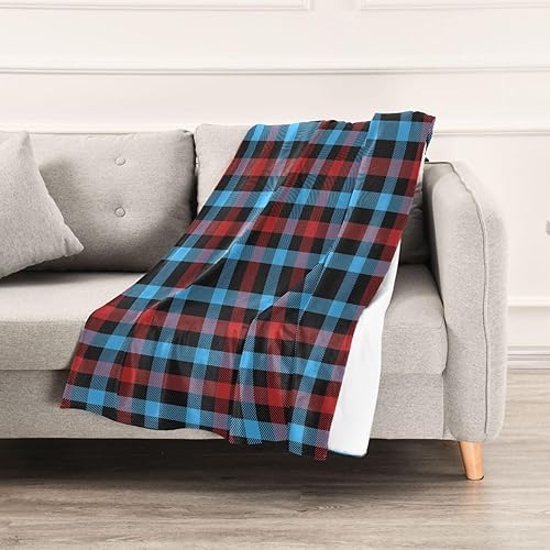 Miniatura 5 de Christmas Buffalo Plaid Check Tartan Scottish Red Blue Throw Blanket All Season Use Throw Blanket Ultra-Soft Comfy Throws 60x90 Inches for Travel,