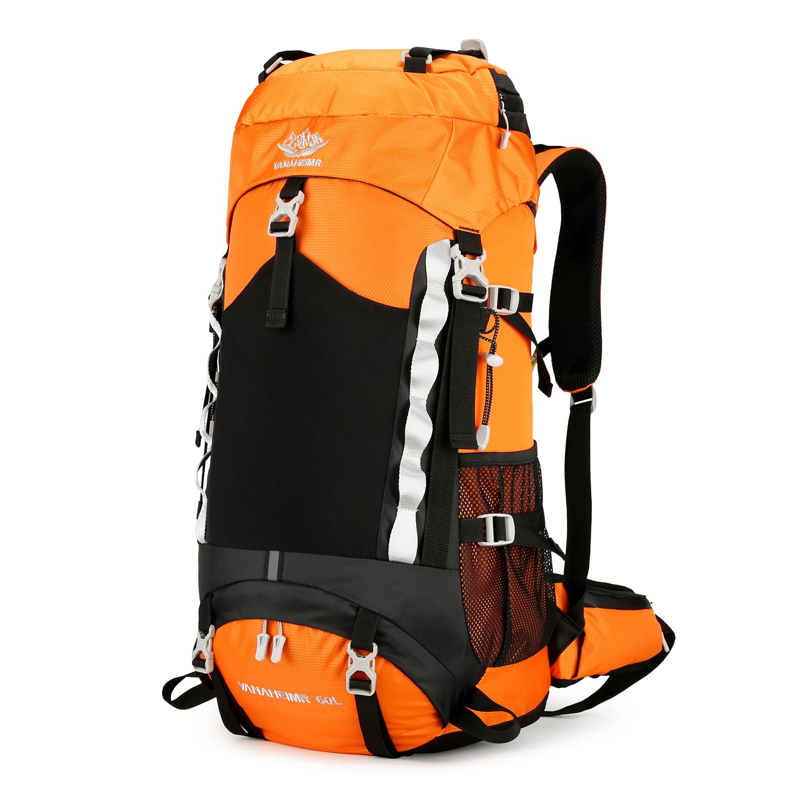 HUIOP Sac à dos de randonnée étanche 60L,sac de jour de voyage de Camping avec housse de pluie pour Camping randonnée voyage,Sac à dos 60L