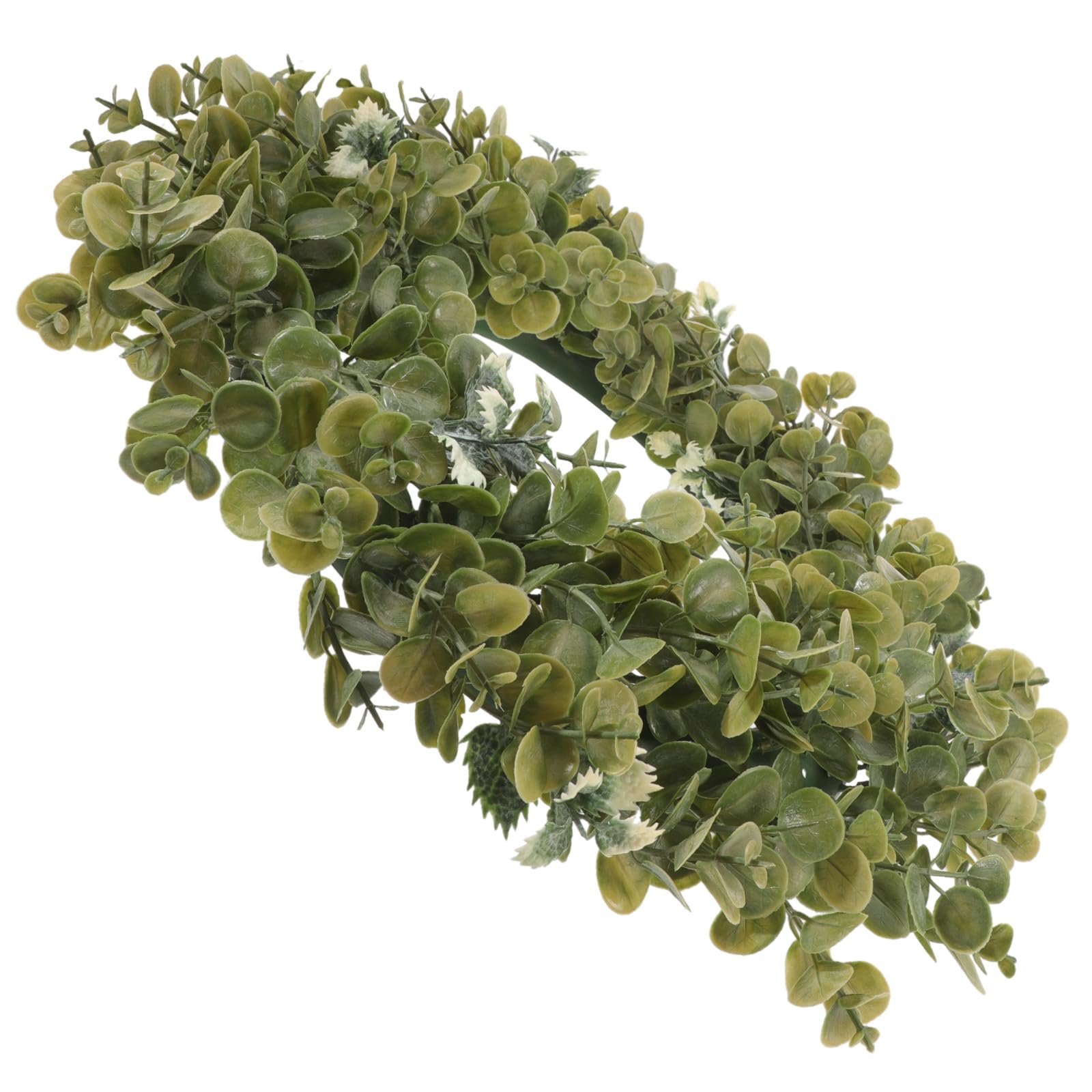 VICASKY Ghirlanda Decorativa di Eucalipto Artificiale da 35 Cm, Ornamento a Corona Verde per Matrimonio, Decorazione da Parete e Porta per Interni ed Esterni