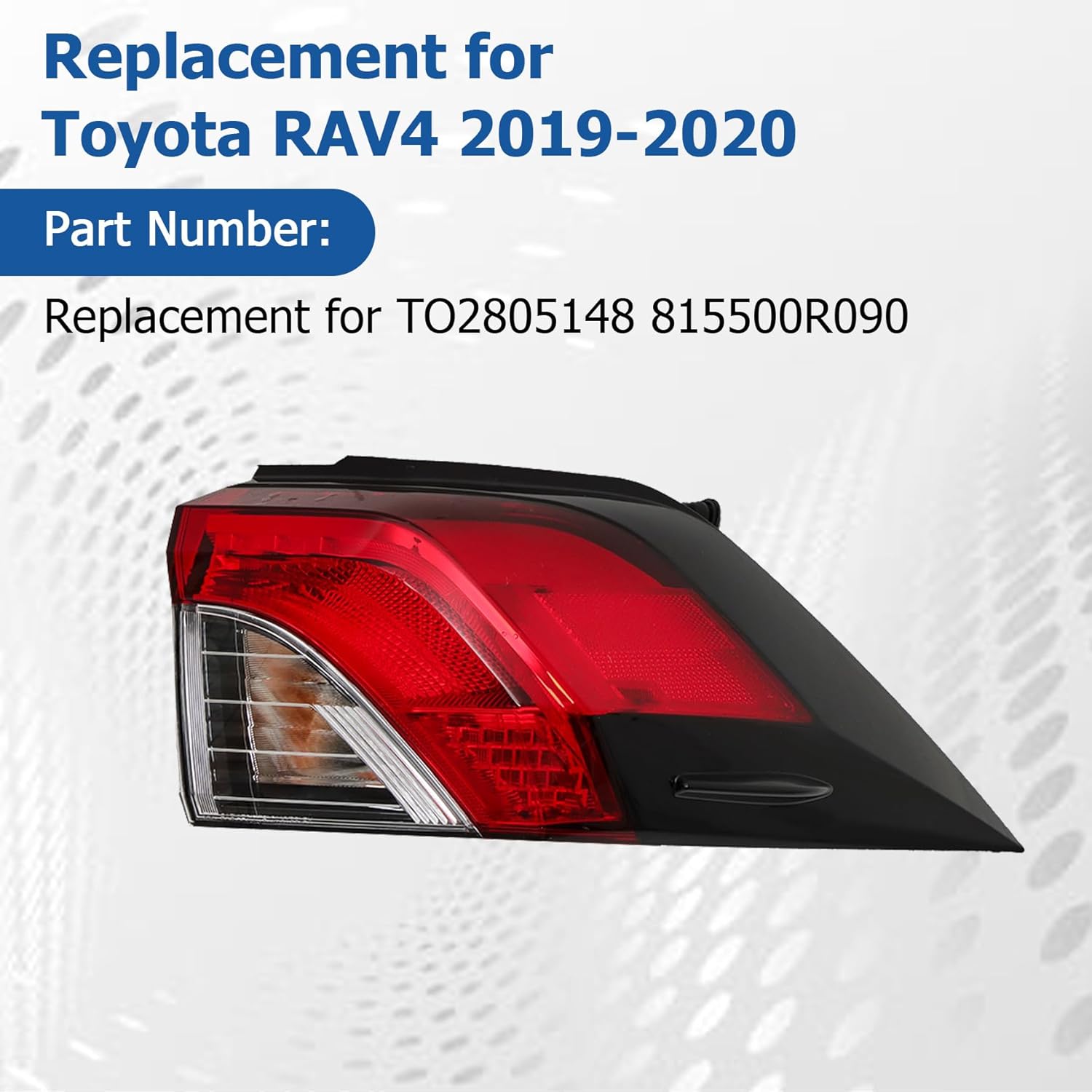 WFLNHB Right Side Tail Light Assembly Replacement for Toyota RAV4 2019 2020 Passenger Side Rear Tail Light Lamp TO2805148 815500R090