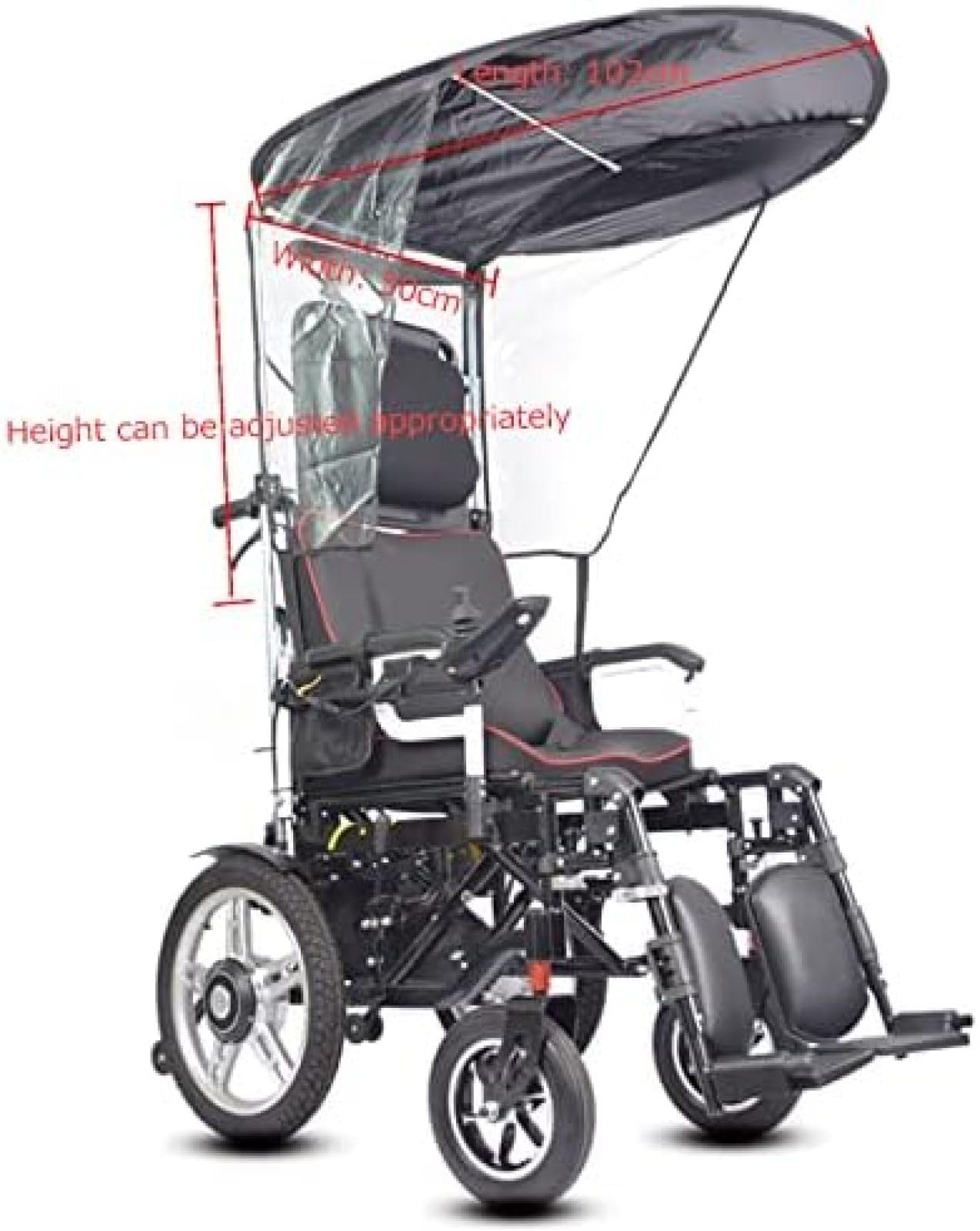 Sombrilla De Toldo Universal, Cubierta De Lluvia Parasol Para Silla De Ruedas Eléctrica, Soporte De Paraguas De Dosel Plegable Semicerrado Para La Mayoría De Las Sillas De Ruedas,Estilo De Verano,