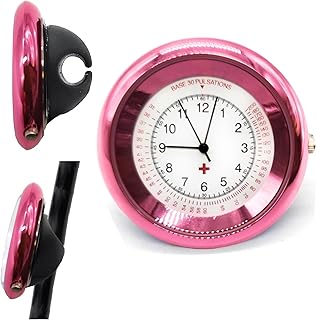 Nurse Stethoscope Watch - Lightweight Metal Frame- Attaches Directly to Stethoscope for All Medical Professionals - Pink