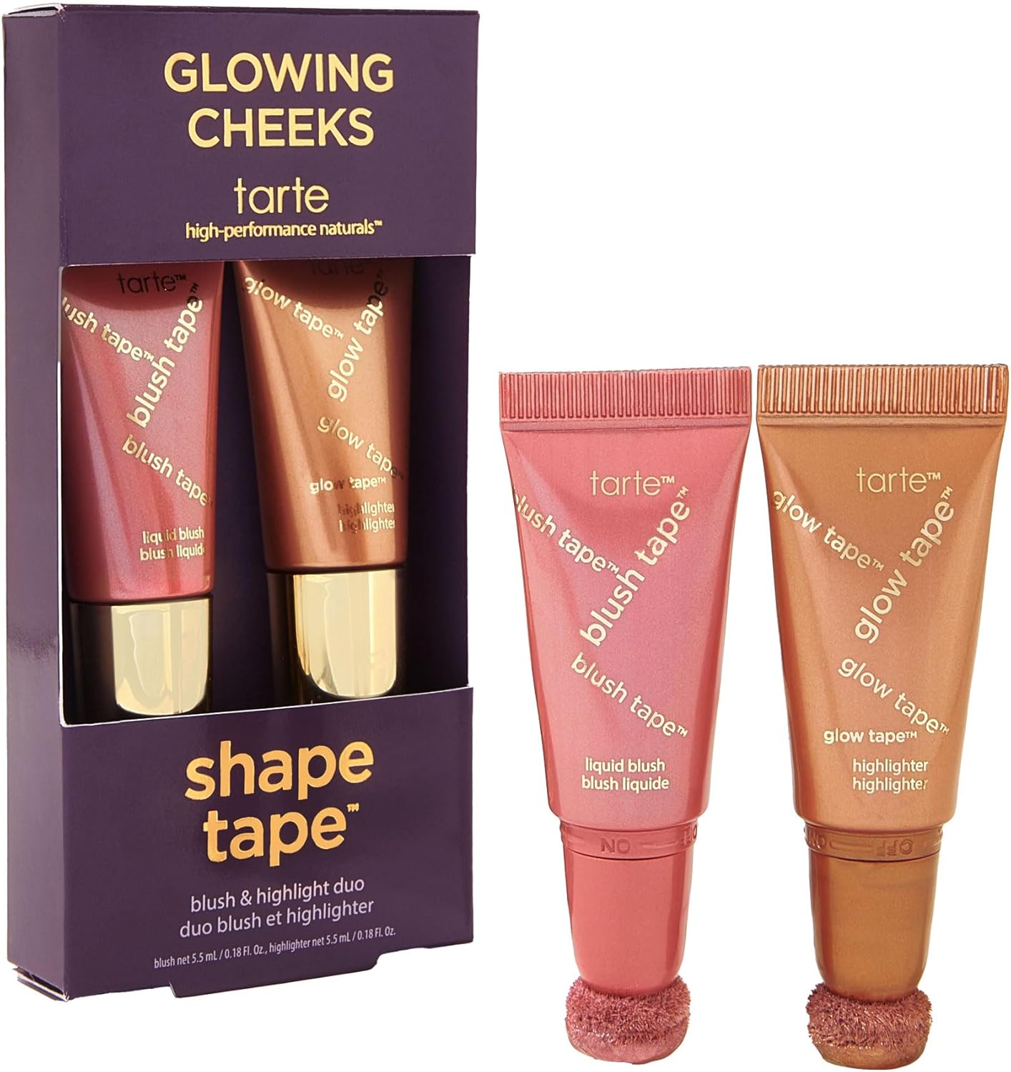 tarte glowing cheeks blush tape & glow tape duo - berry & bronze glow - travel size
