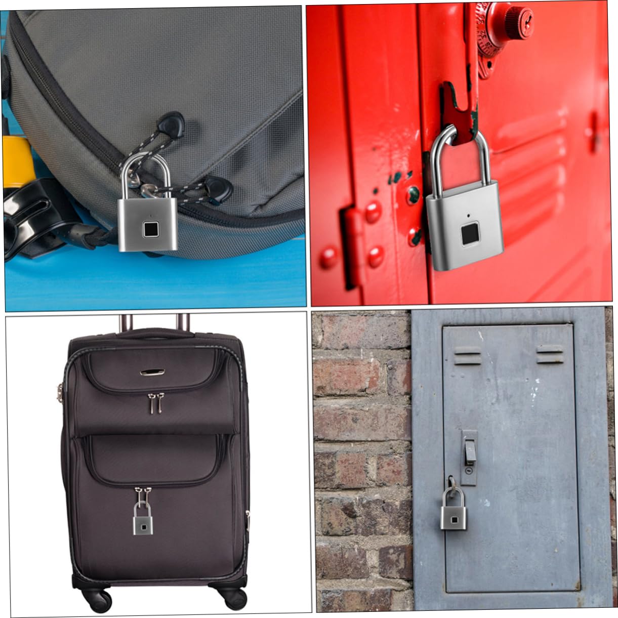Ipetboom Lucchetto Elettronico per Valigie e Suitcase, Serratura Impronta Digitale in Acciaio Inossidabile, Sicurezza per Bagagli Indoor e Outdoor, 40 Impronte
