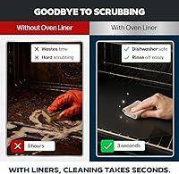 Vista 4 de Cooks Innovations Alfombrilla protectora antiadherente para horno, 2 forros antiadherentes resistentes para proteger los hornos de convección