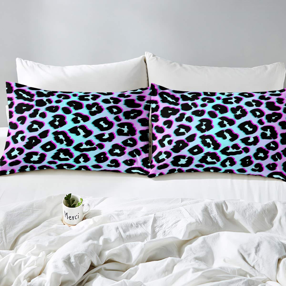 Loussiesd Set di lenzuola da donna con motivo leopardato e ghepardo con lenzuolo con angoli per bambini, adulti, stile fauna selvatica, ultra morbido, decorazione per camera matrimoniale
