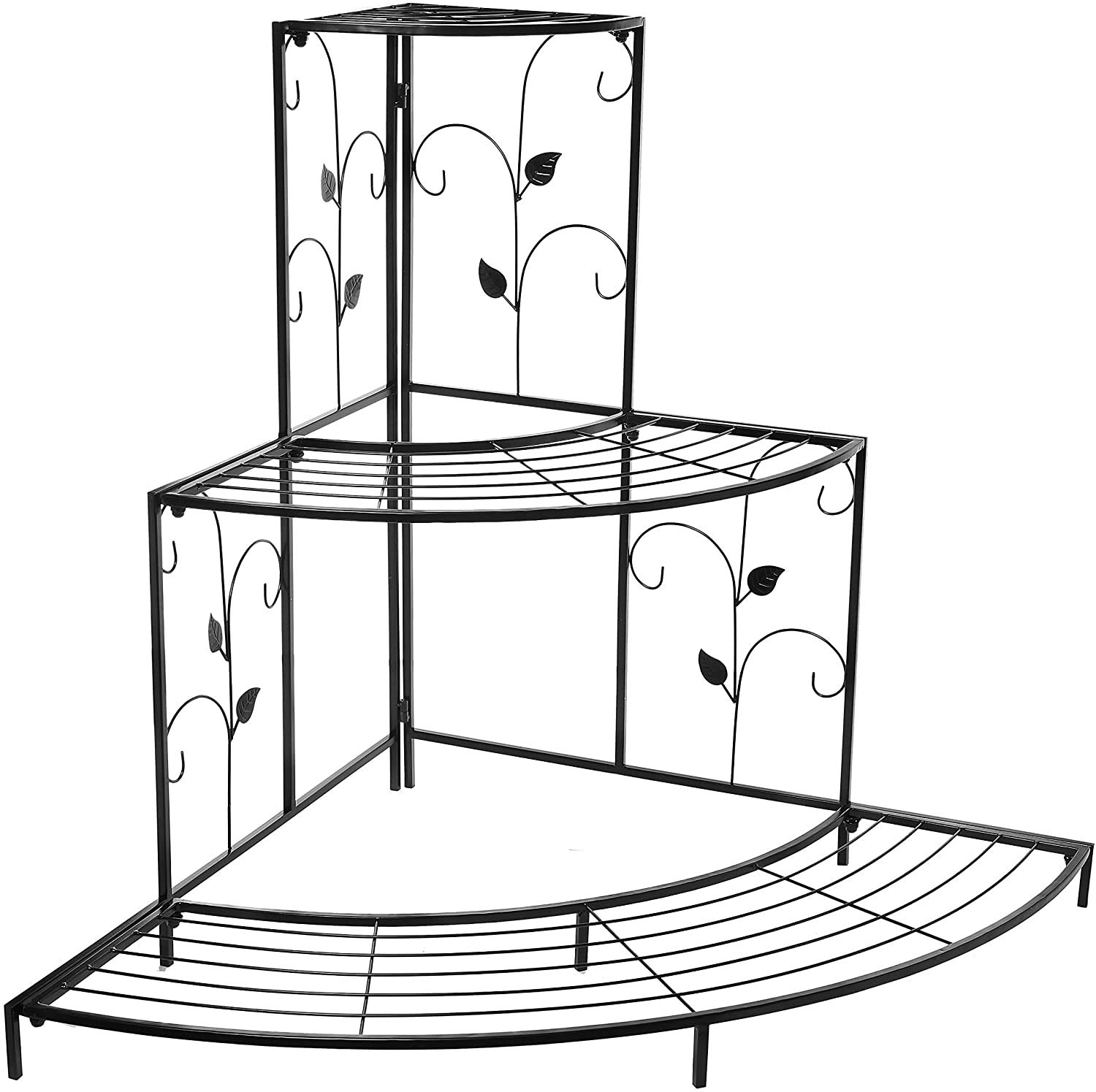 Kundi 3 Tier Metal Plant Stand - Black -4