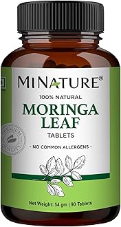 Moringa Leaf Tablets - 90 Tablets, 1000 mg| by mi Nature | 100% Natural Moringa| Antioxidant| Moringa Leaf Powder | Vitamin C |Vegan | from India
