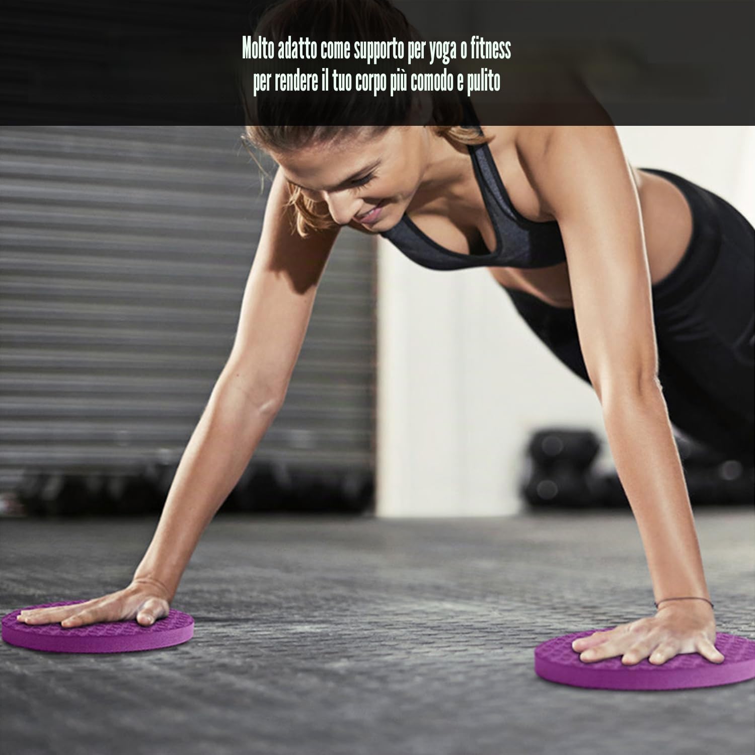 1 Paio di Ginocchiere da Yoga, Tappetino Antiscivolo per Esercizi di Ginnastica e Danza Sportiva (Viola Scuro)