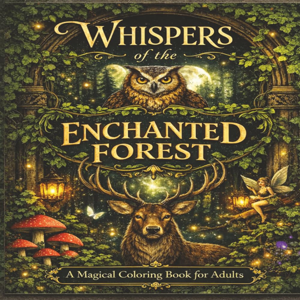 Whispers of the Enchanted Forest- Adult Coloring Book: A Magical Adult Coloring Journey Through Forests, Animals & Mystical Landscapes