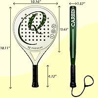 Vista 9 de Padel Racket, Carbon Fiber Surface Padel Racquet, Lightweight, Ideal for Training/Matches