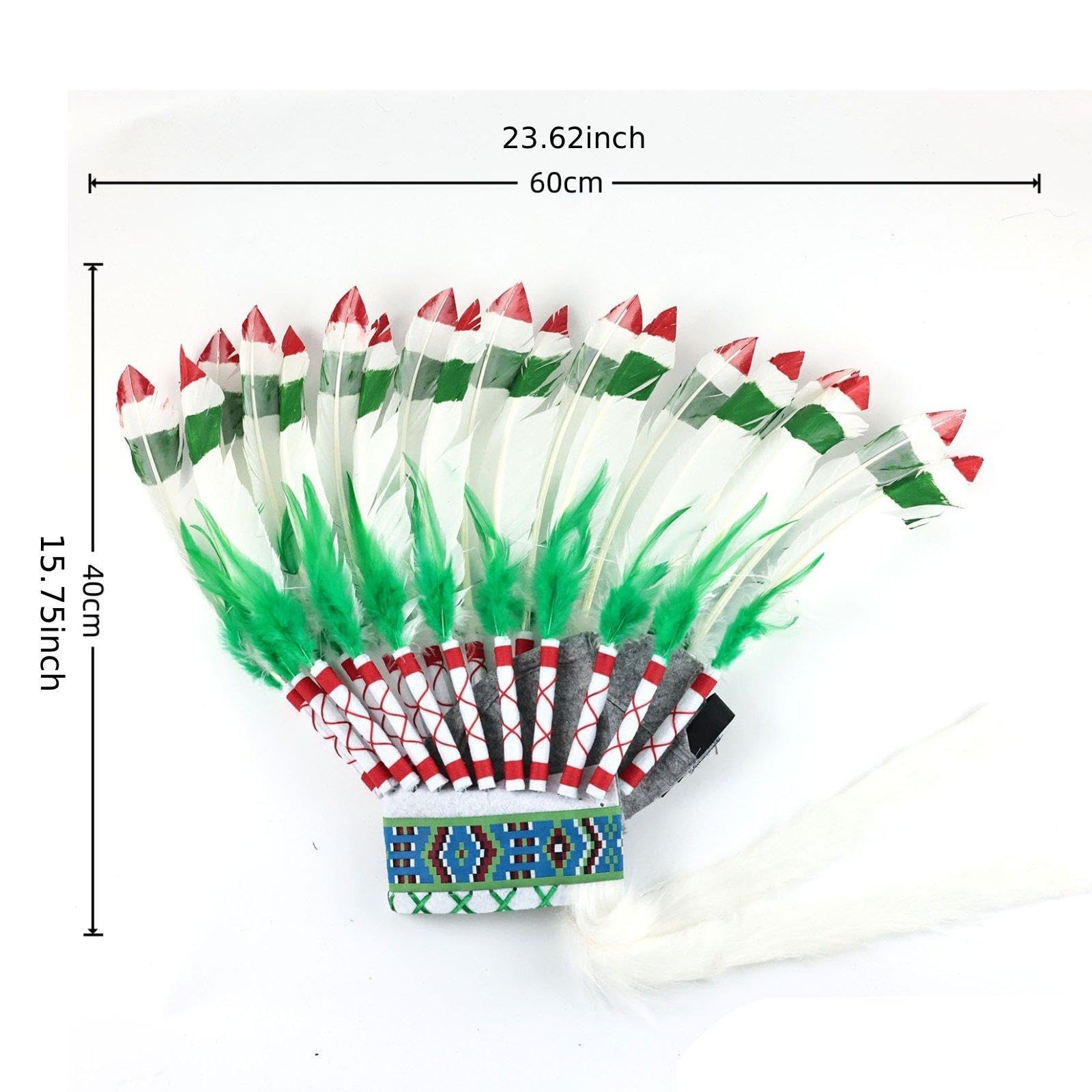 Piume Artificiali, Costumi per Rappresentazioni Teatrali, Verde Bianco