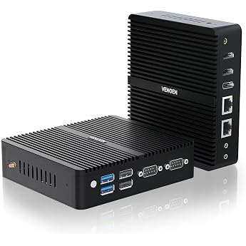 VENOEN Mini PC Industrial 12th Gen J6412 Processor Mini PC Fanless WIN11 Pro 8GB DDR4 512GB SSD Office Home Mini Computer Dual HD + DP 3 Display/2x Lan/2x RS232 COM/WiFi/BT 4.2/Auto Power On L fterloser mini-Computer 8GB DDR4 512GB SSD 2x HD + DP 3 Display/2x RS232 COM/WiFi/BT 4.2