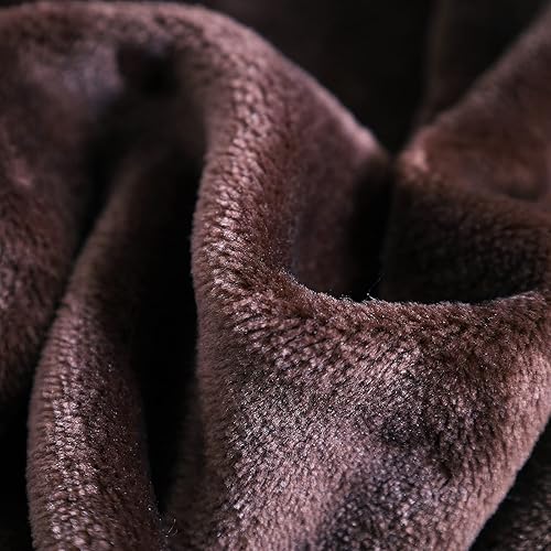 Miniatura 3 de SOCHOW Manta de franela de forro polar, tamaño Queen, para todas las estaciones, ligera, súper suave y acogedora para cama o sofá, color marrón, 90