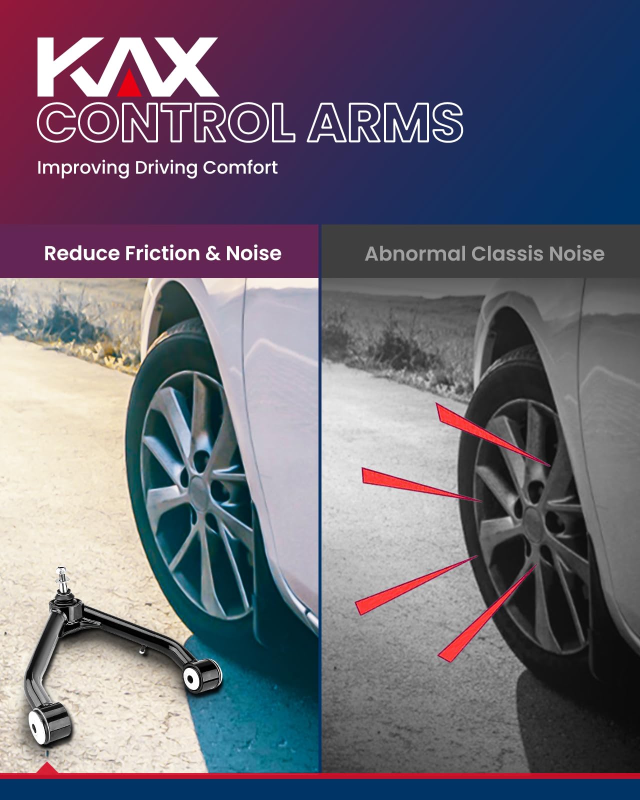 KAX Front Upper Control Arms, 2x Front Upper Control Arms 2-4" Lift Kit Compatible With 2006-2021 DODGE RAM 1500 4WD 4x4