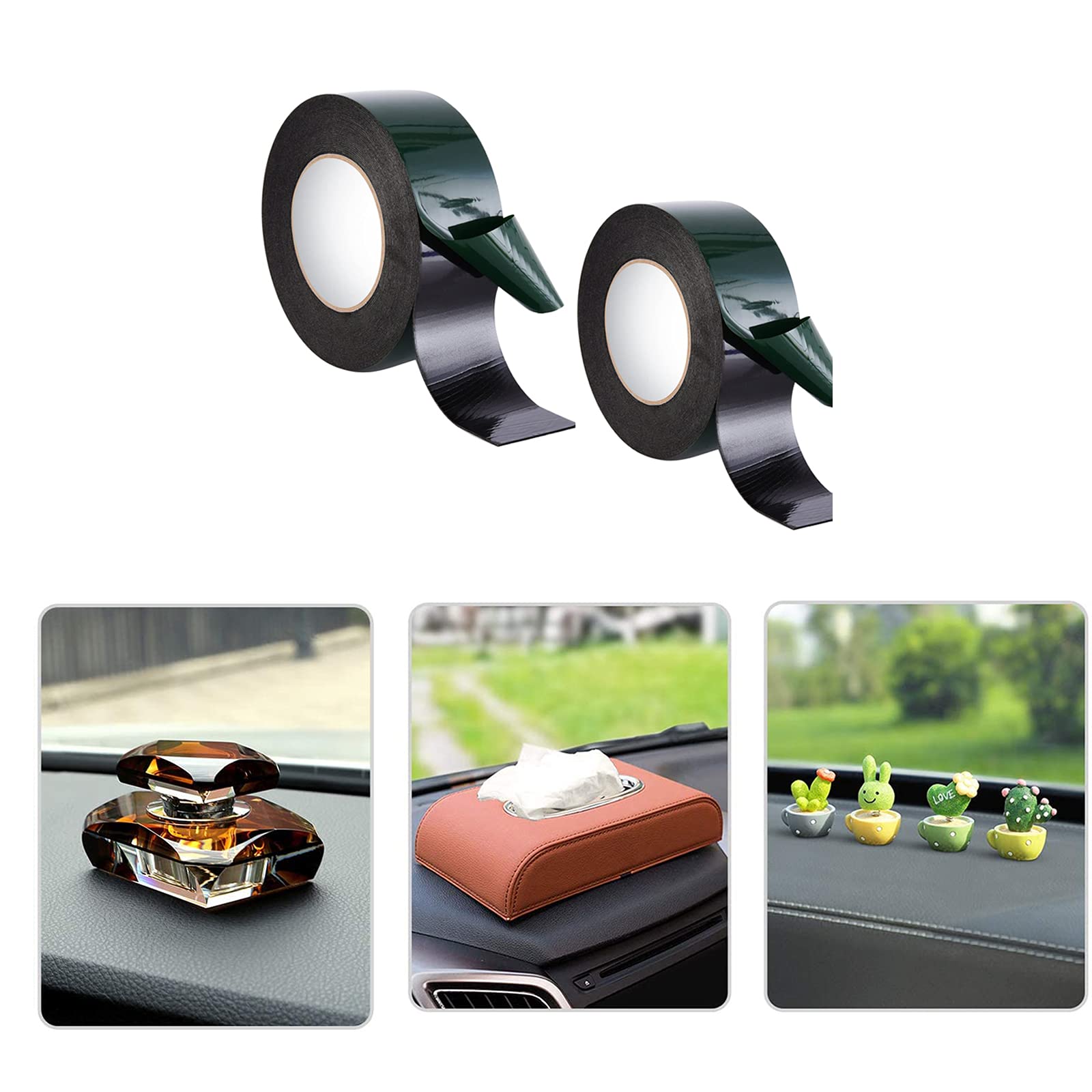 ZEACCT 2 PCS Schiuma Rotolo di Nastro Adesivo,Nastro in Schiuma PE Impermeabile per Applicazioni Automobilistiche Pezzi Formati, LED,Targhette con Bordi per Auto con Adesione Extra Forte(25mm x 10m