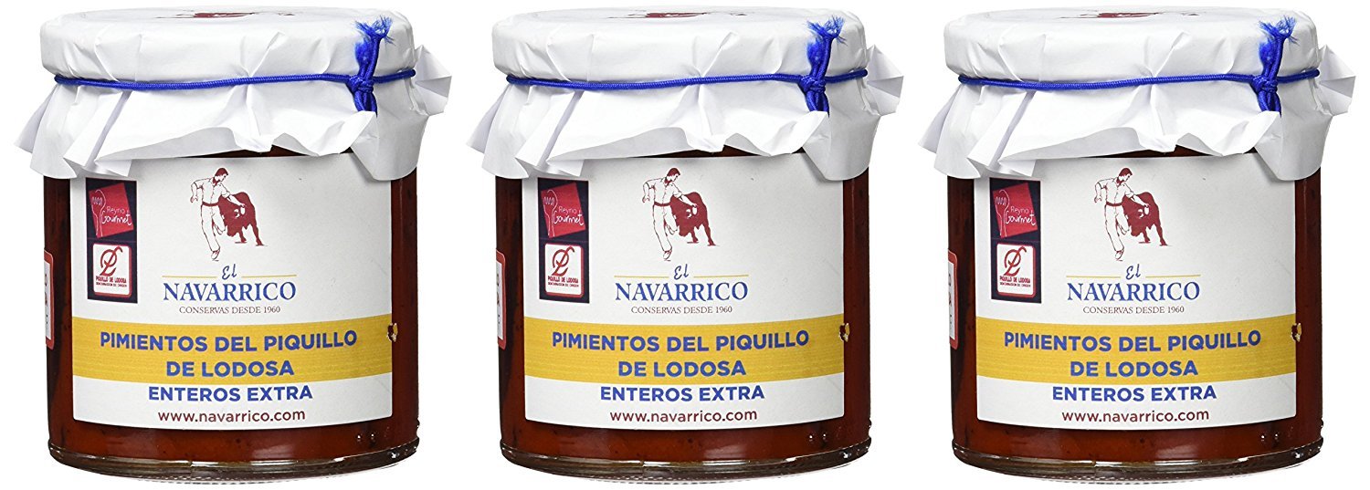 EL NAVARRICO - Pimientos del piquillo de Lodosa enteros extra 400 gr - pack de 3
