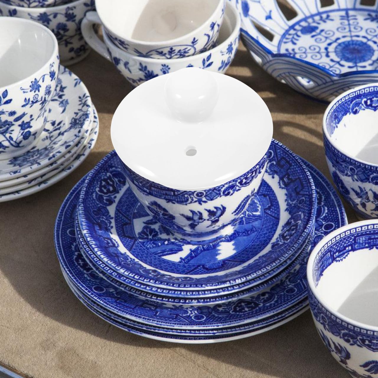 INOOMP Couvercle De Tasse À Thé En Céramique Blanche 2.17 in Couvercle De Théière De Remplacement Universel Joint Étanche Surface Brillante Accessoire Pour Théière