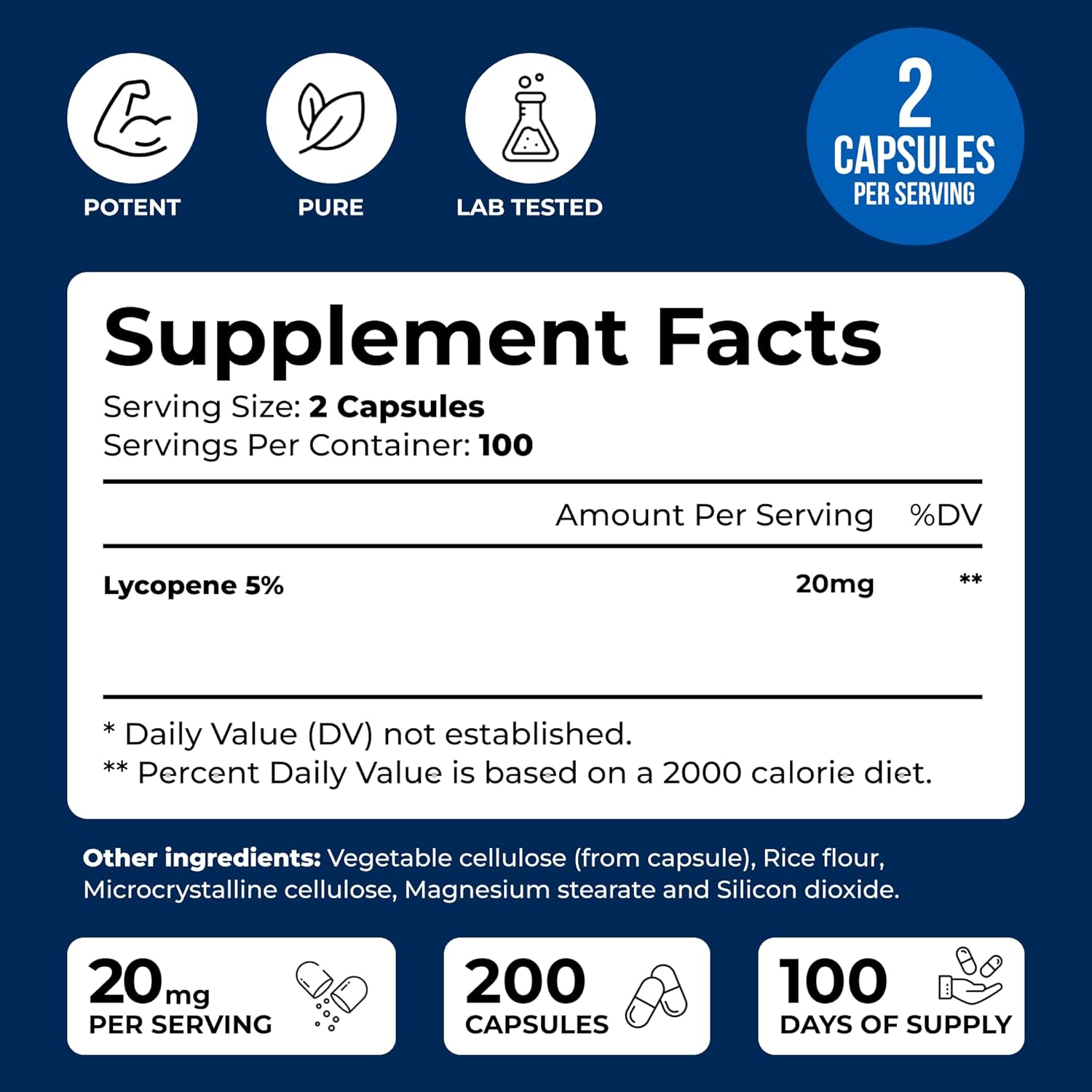 We Like Vitamins Lycopene Supplements for Men - Lycopene 20mg Per Serving - 200 Capsules - Super Antioxidant which Helps Support Immune System and Prostate Health - Image 3