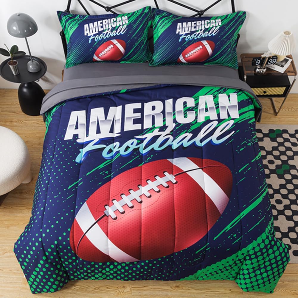 qjmiaofang Football Bedding Twin for Boys Sports Bedding Set 5Pieces