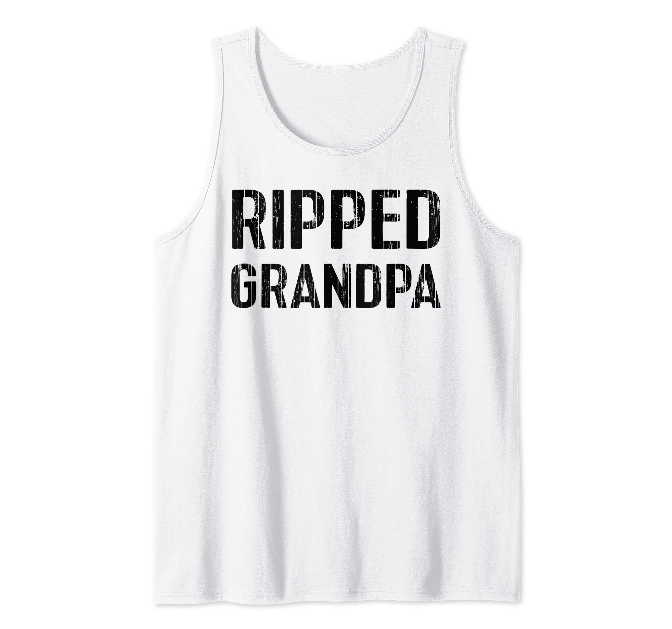 Mens Ripped Grandpa Shirt Gift Fathers Day #1 Best Grandpa Ever Tank Top